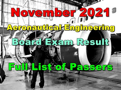 board exam aeronautical engineering|FULL RESULTS: November 2021 Aeronautical Engineer board exam .